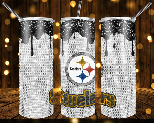 Steelers Football Glitter 20 oz Tumblers # 10