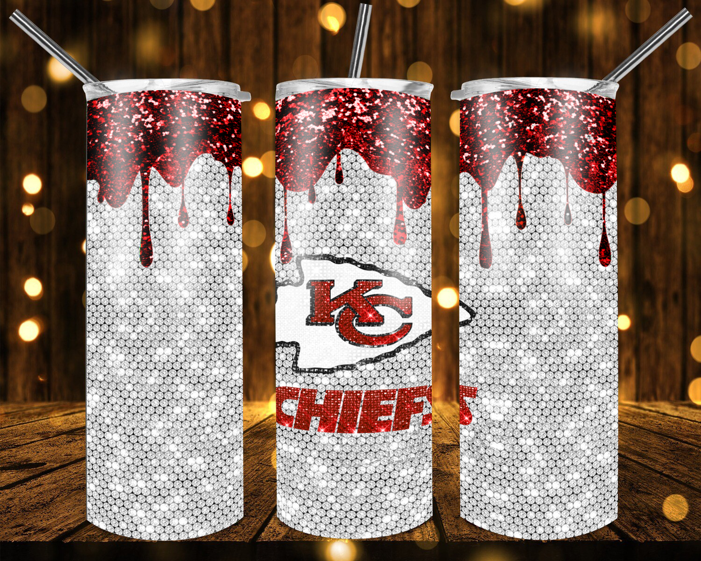 Chargers Football Glitter 20 oz Tumblers # 13