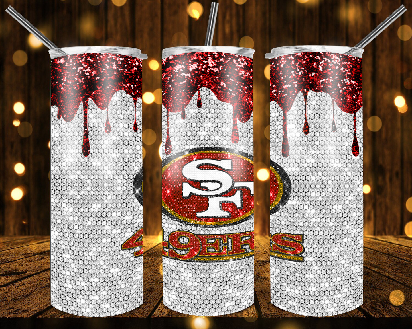 Chargers Football Glitter 20 oz Tumblers # 13