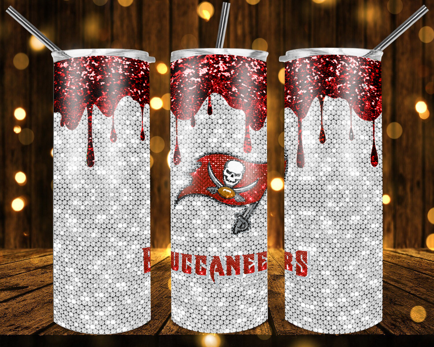 Bears Football Glitter 20 oz Tumblers # 24