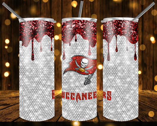 Buccaneers Football Glitter 20 oz Tumblers # 17