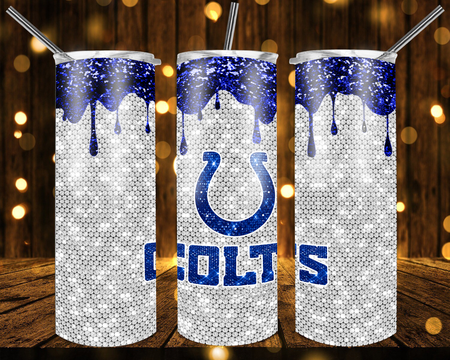 Bears Football Glitter 20 oz Tumblers # 24