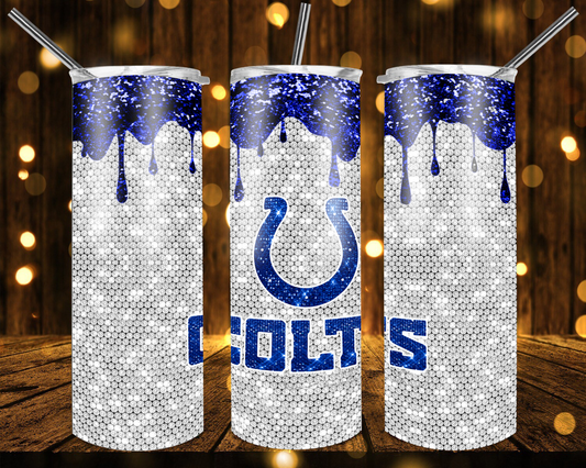 Colts Football Glitter 20 oz Tumblers # 18