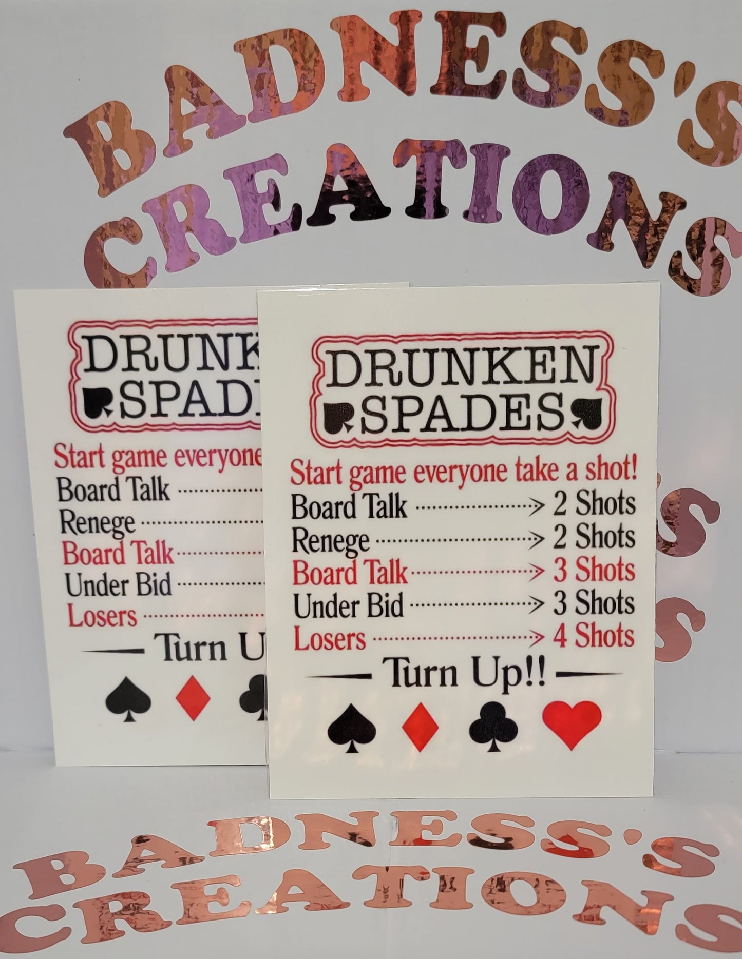 Drunk Spades!! Adult Drinking Game Set ADD SOME FUN TO ANY ADULT DRINKING PARTY, GAME NIGHT, Adult Gathering.