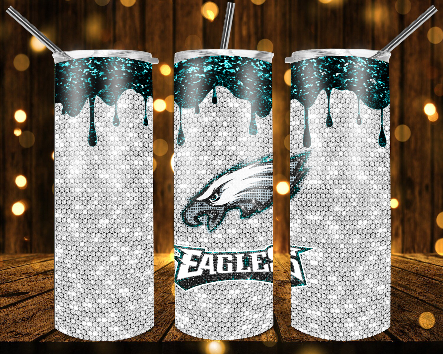 Bears Football Glitter 20 oz Tumblers # 24