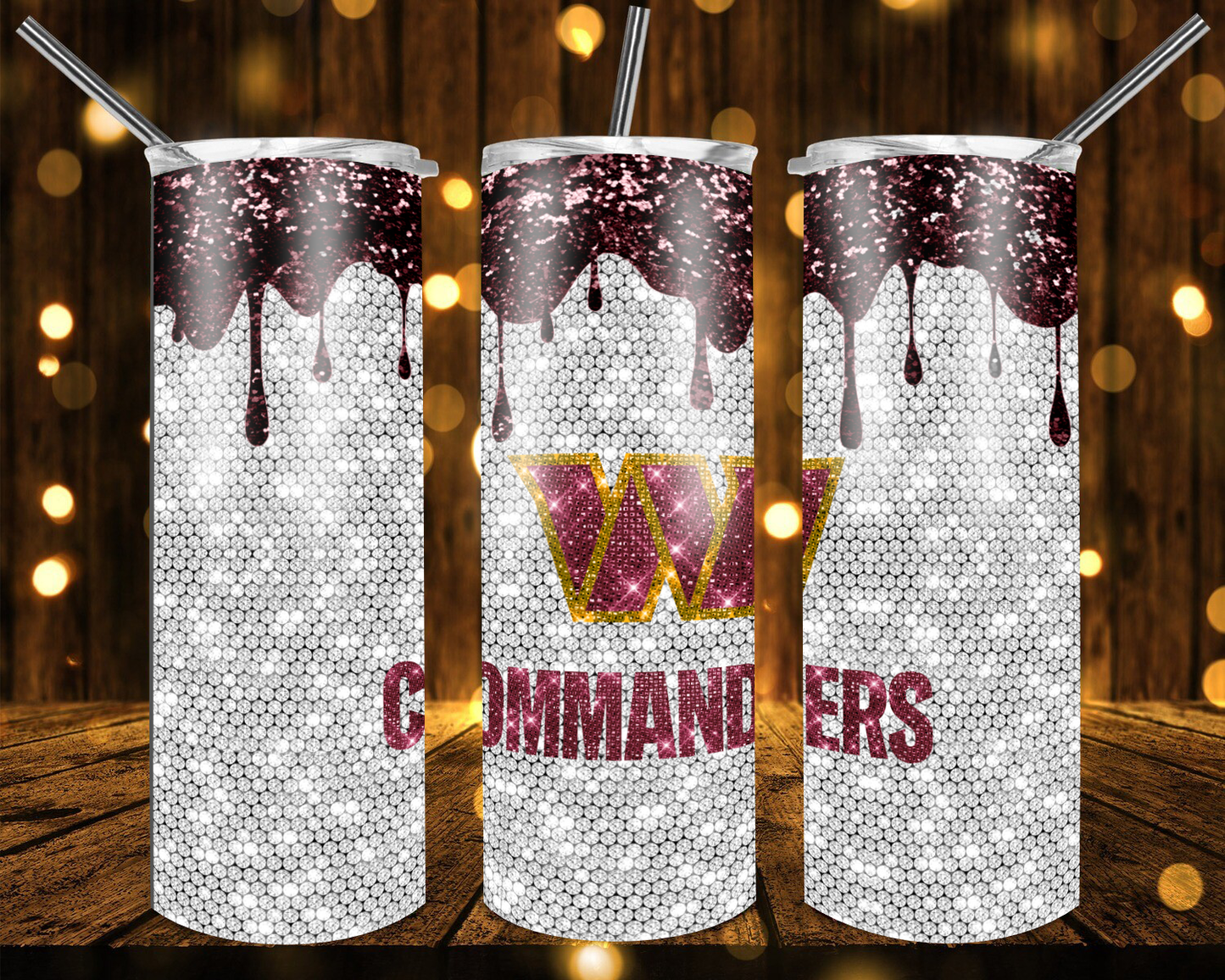 Bears Football Glitter 20 oz Tumblers # 24