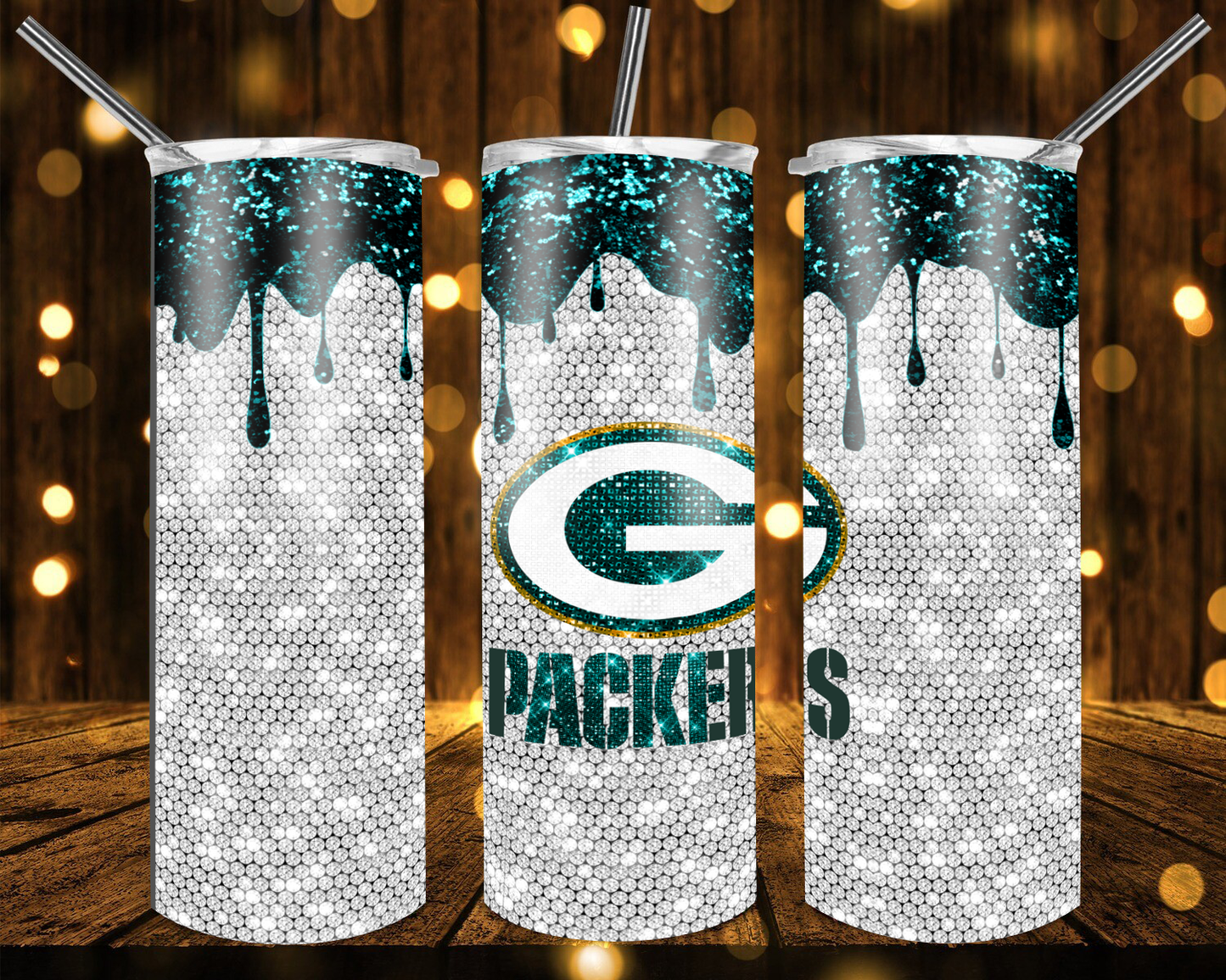 Bears Football Glitter 20 oz Tumblers # 24