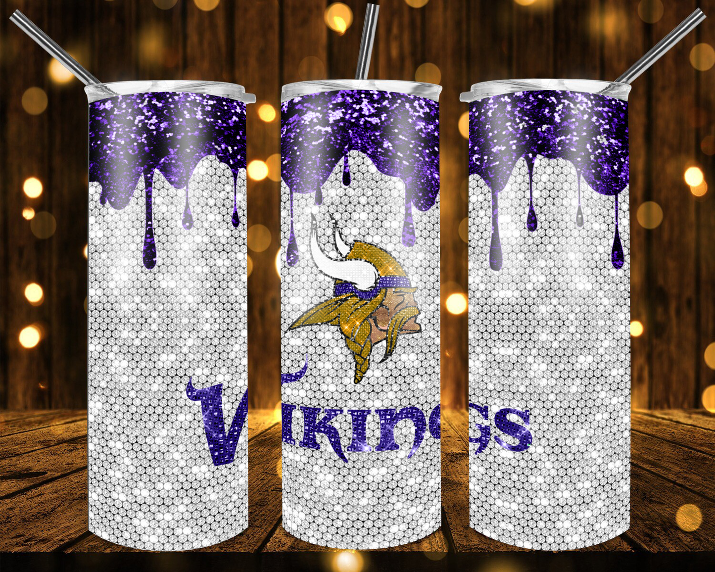 Bears Football Glitter 20 oz Tumblers # 24