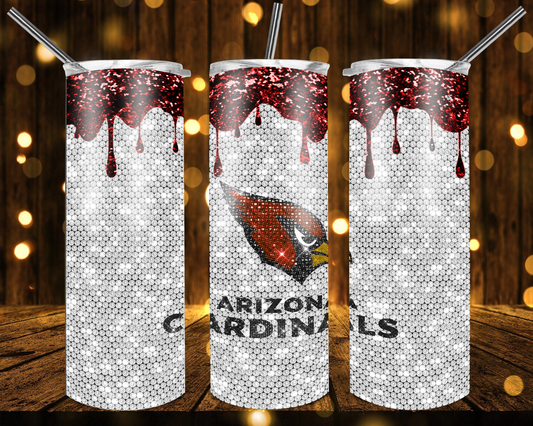 Arizona Cardinals Football Glitter 20 oz Tumblers # 28