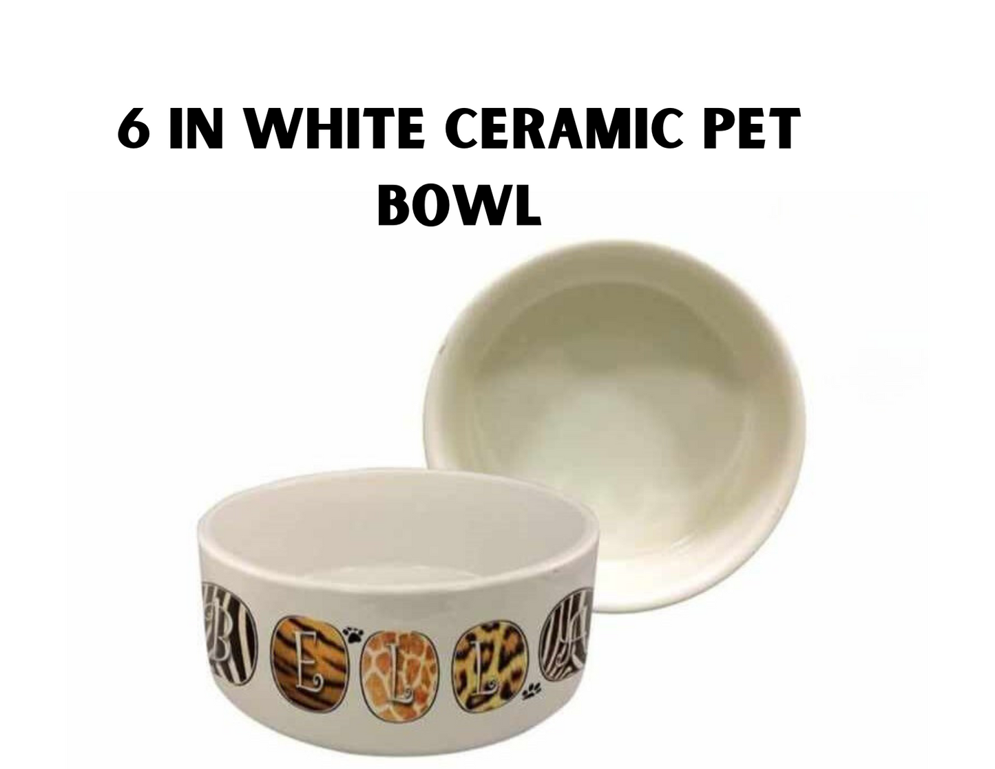 6 in Ceramic Dog Bowl Customized