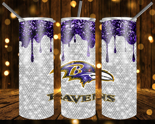 Ravens Football Glitter 20 oz Tumblers # 7