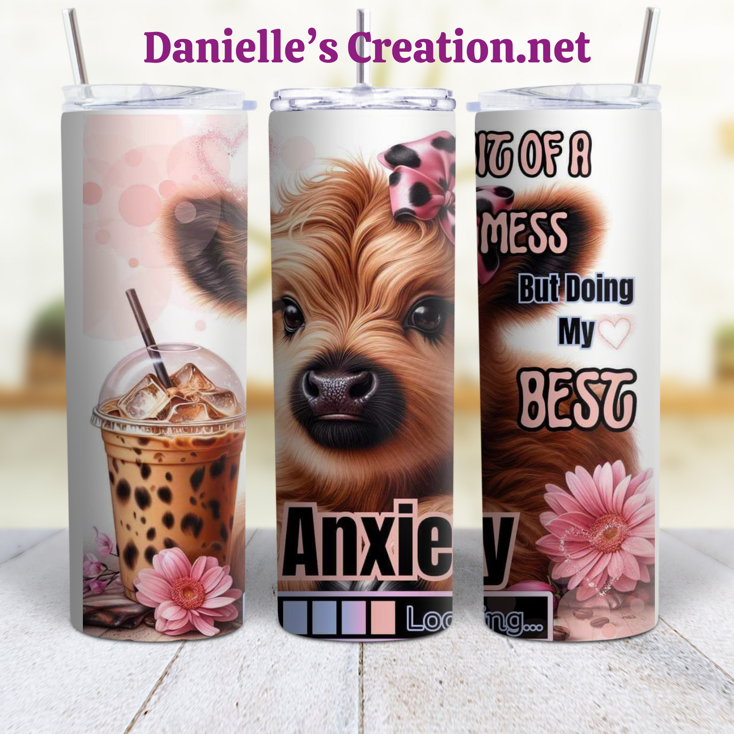 Anxiety HIGHLAND COW 20 oz Tumblers