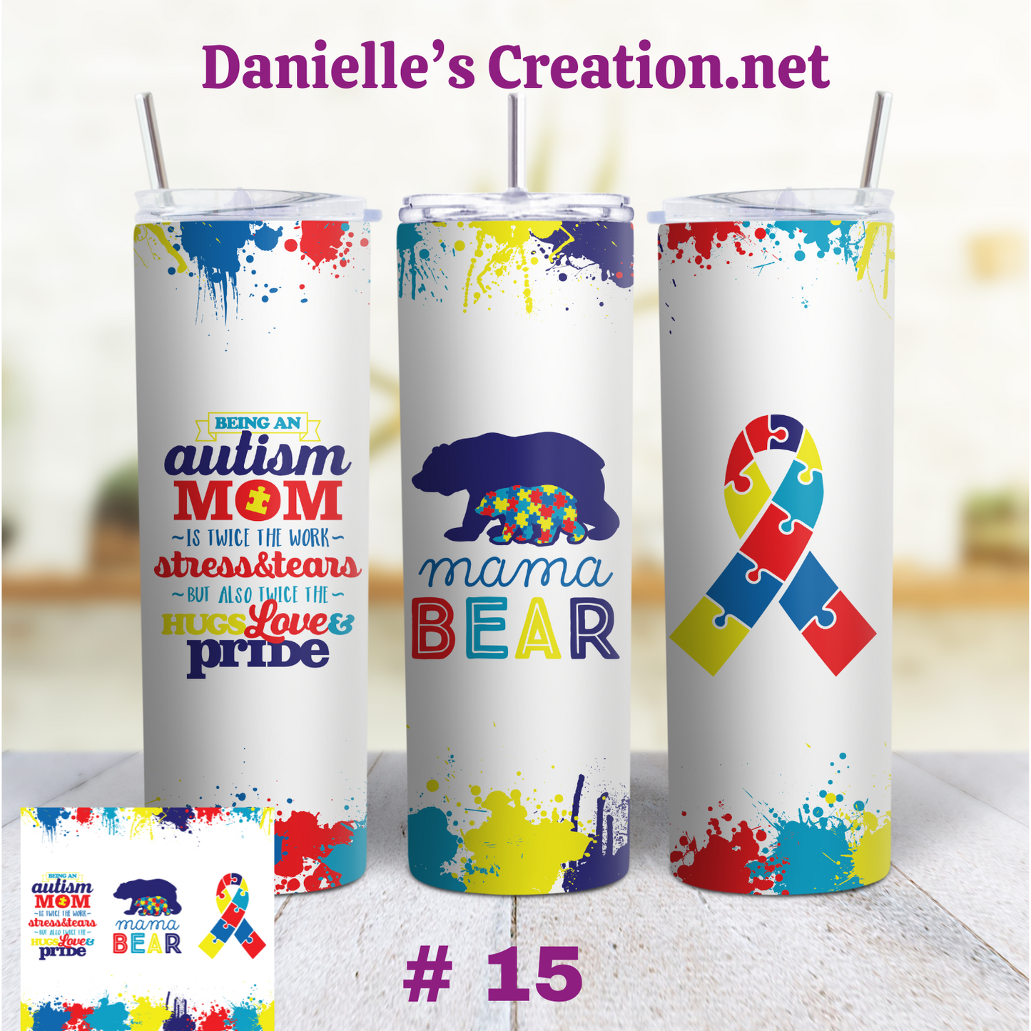 Autism 20 oz Tumblers Style 11