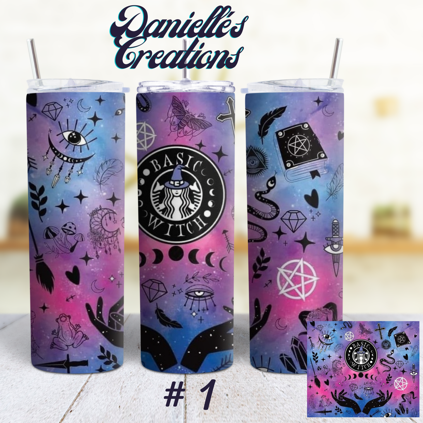 Basic Witch Tarot Cards, Witchy, Crystal Classic or Glow in the Dark 20 Oz Tumblers