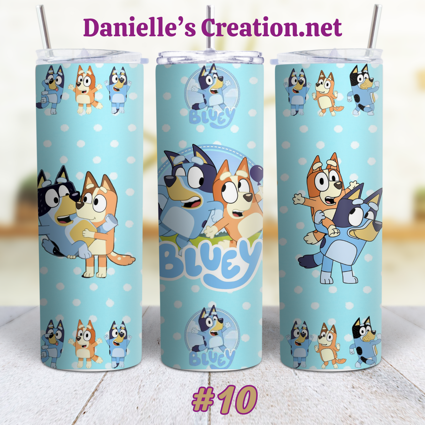 Bluey Cartoon Skinny Sublimation Tumblers 6