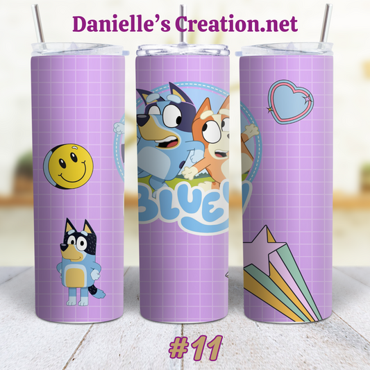 Bluey Cartoon Skinny Sublimation Tumblers 11