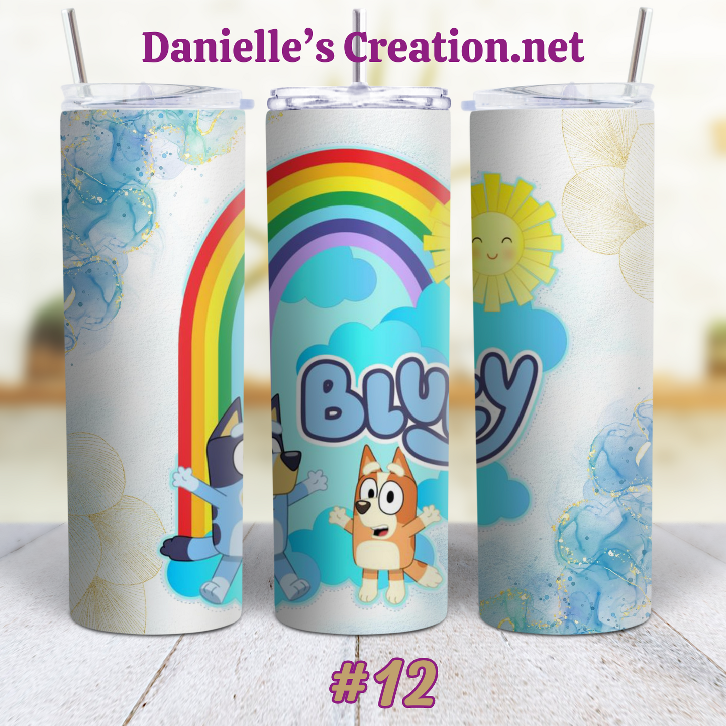 Bluey Cartoon Skinny Sublimation Tumblers 11