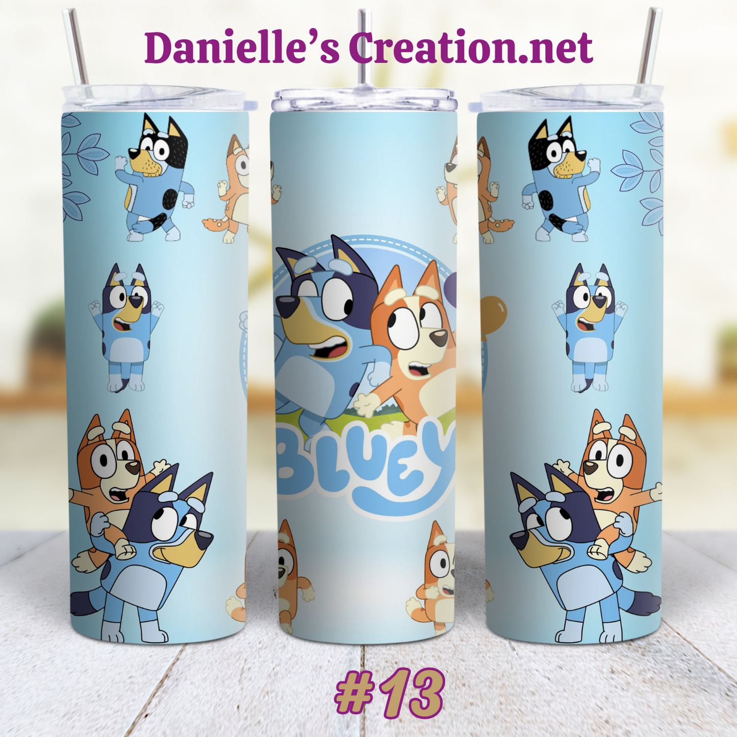 Bluey Cartoon Skinny Sublimation Tumblers 11