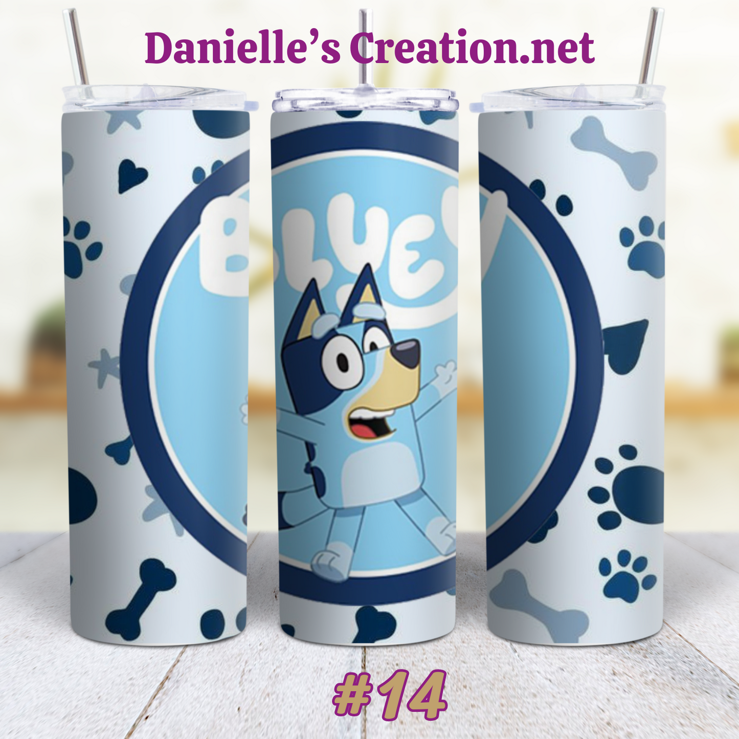 Bluey Cartoon Skinny Sublimation Tumblers 11