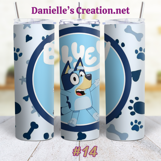 Bluey Cartoon Skinny Sublimation Tumblers 14