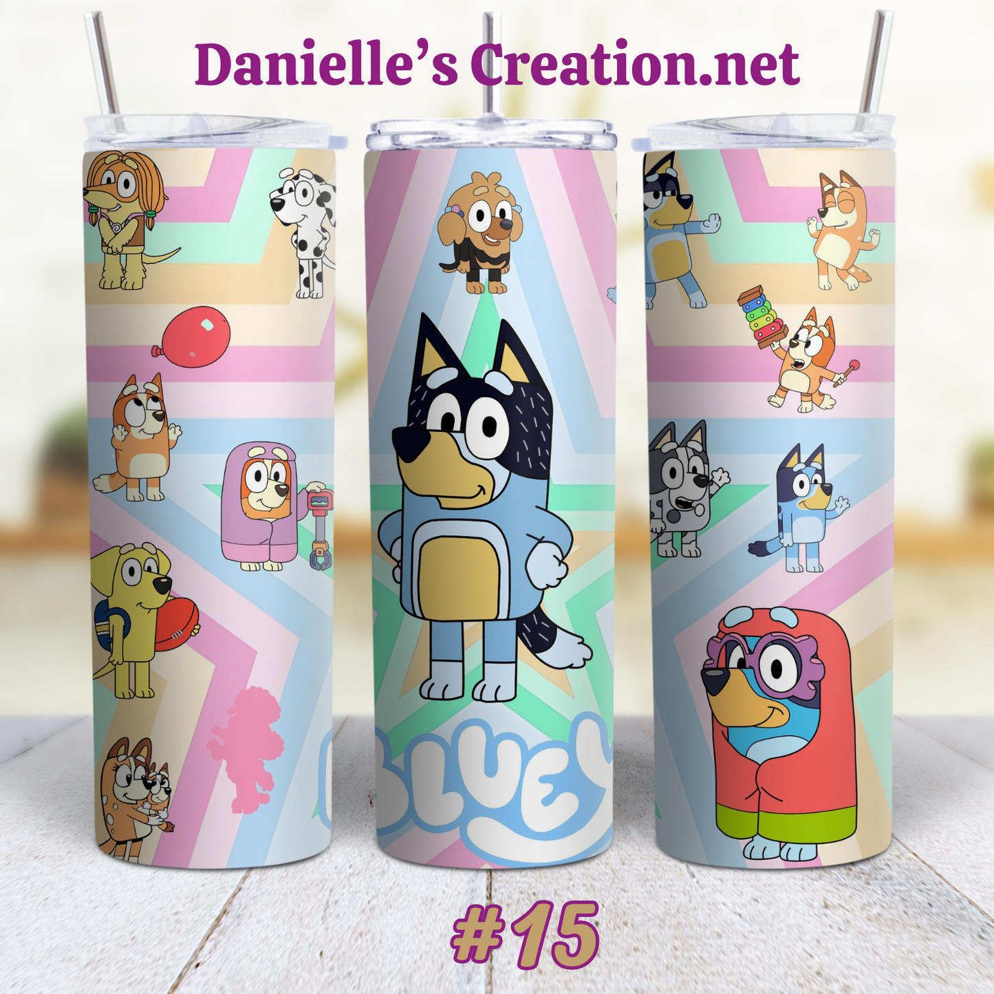 Bluey Cartoon Skinny Sublimation Tumblers 11