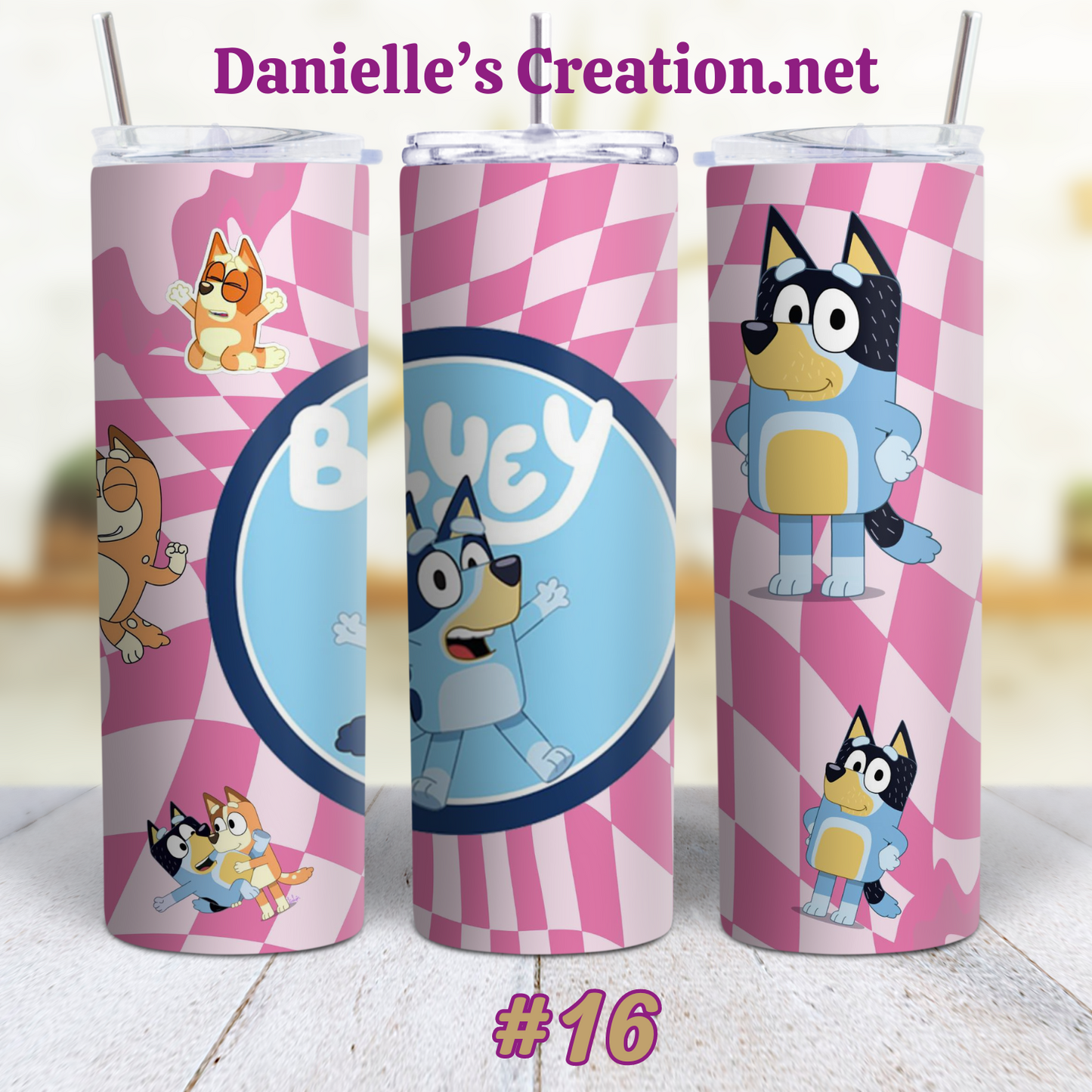 Bluey Cartoon Skinny Sublimation Tumblers 16