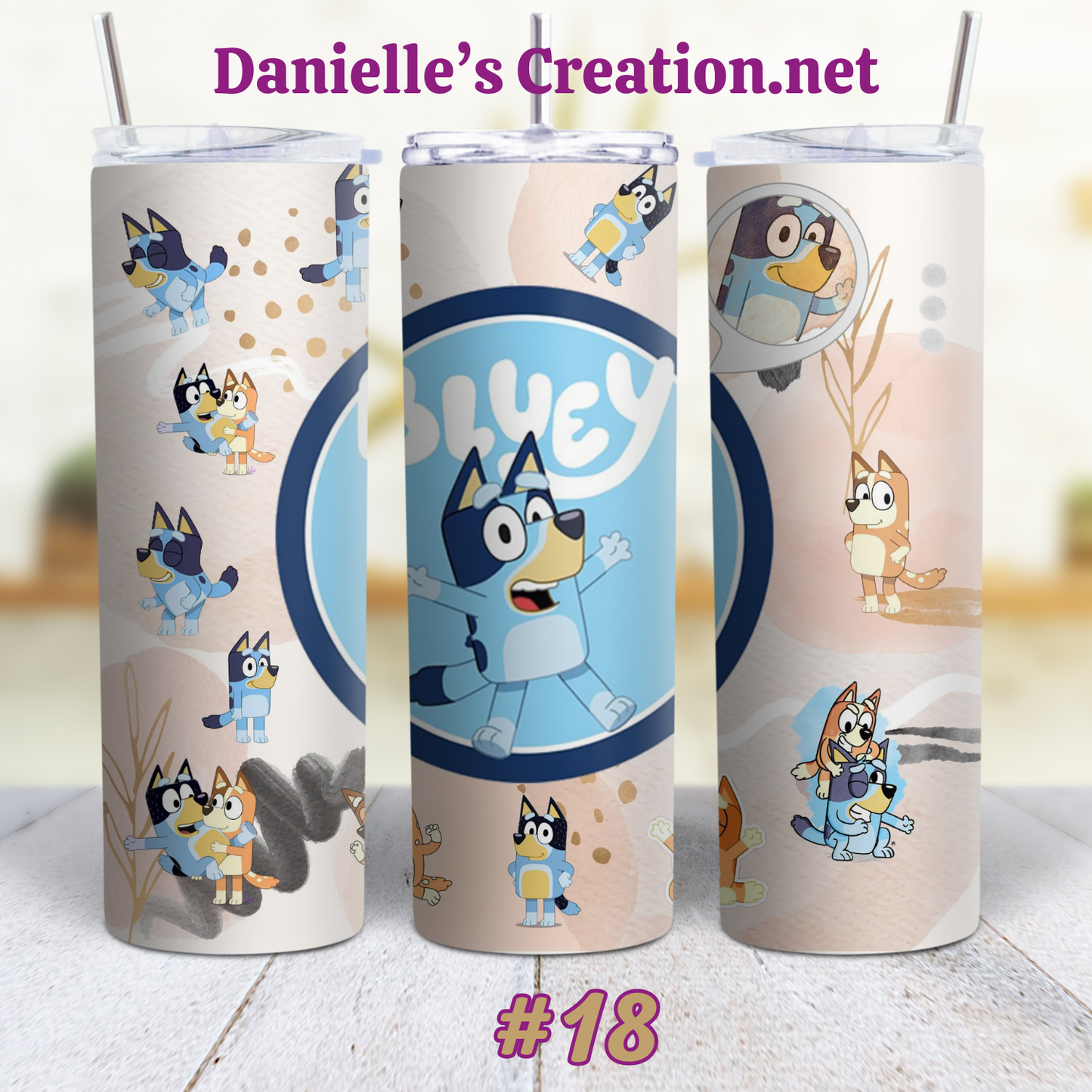 Bluey Cartoon Skinny Sublimation Tumblers 16