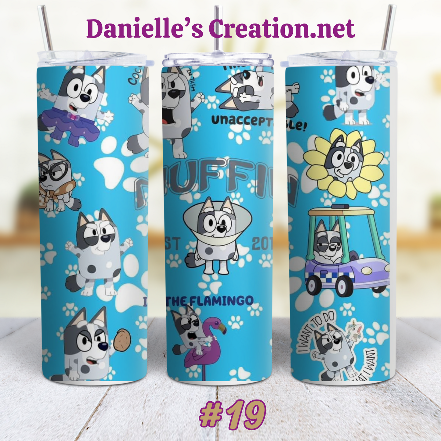 Bluey Cartoon Skinny Sublimation Tumblers 16