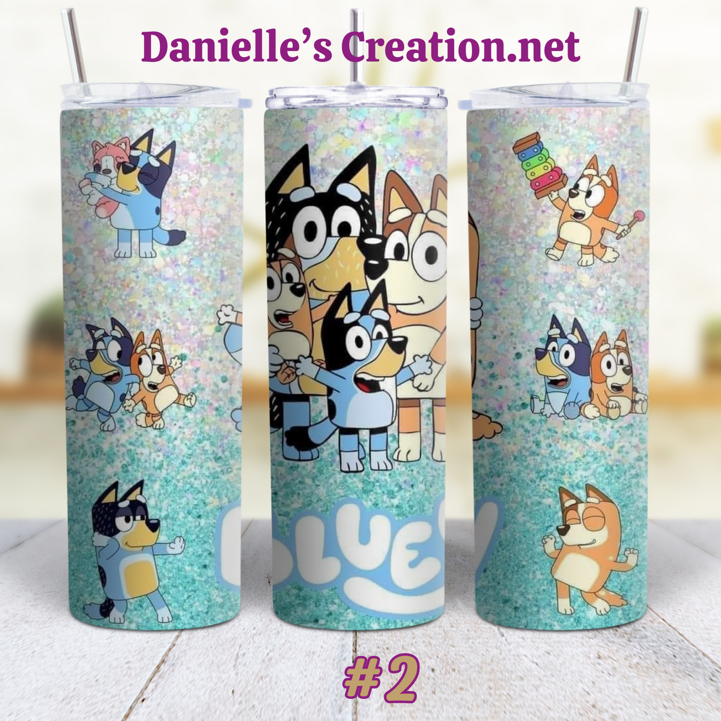 Bluey Cartoon Skinny Sublimation tumblers