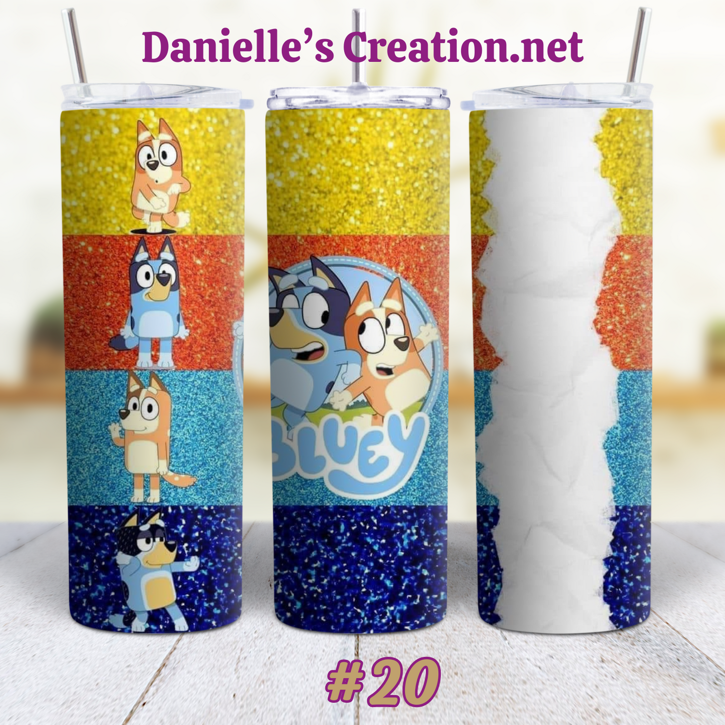 Bluey Cartoon Skinny Sublimation Tumblers 16