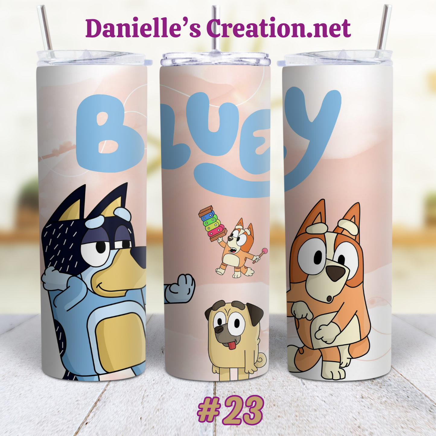 Bluey Cartoon Skinny Sublimation Tumblers 21