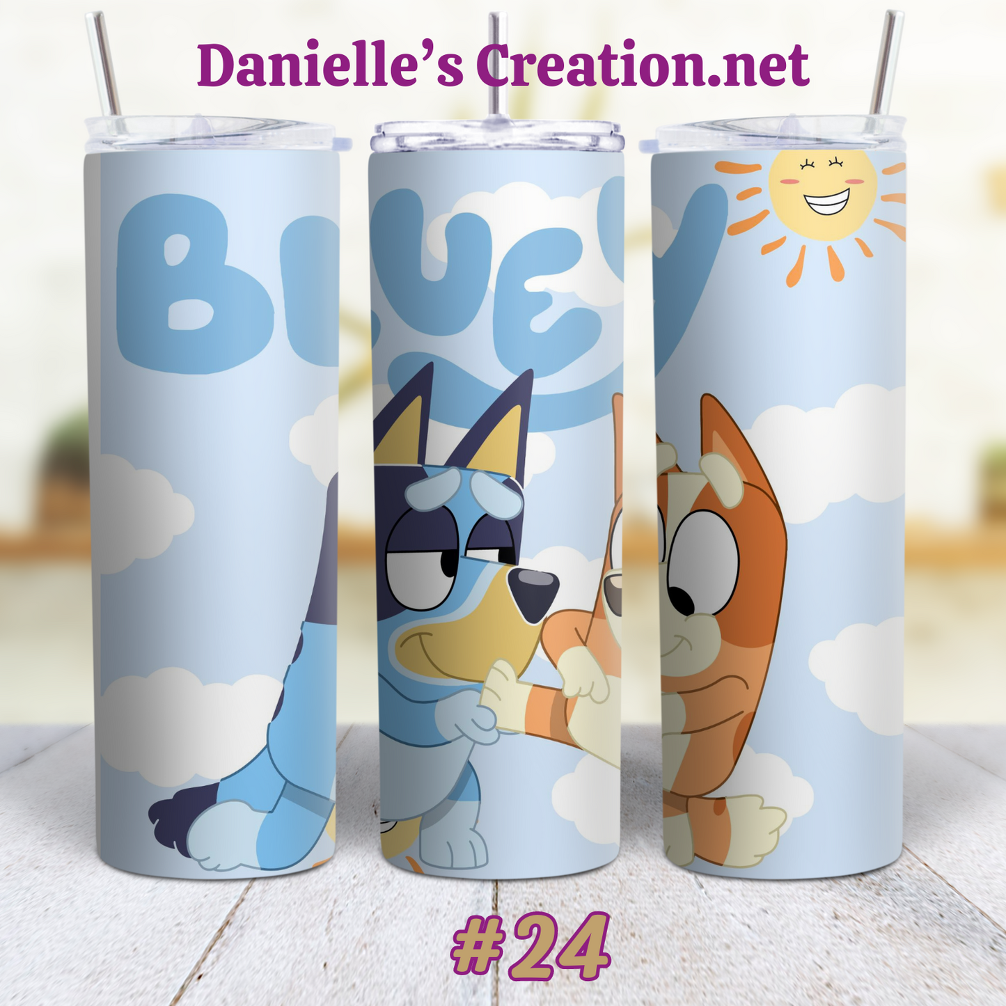 Bluey Cartoon Skinny Sublimation Tumblers 21