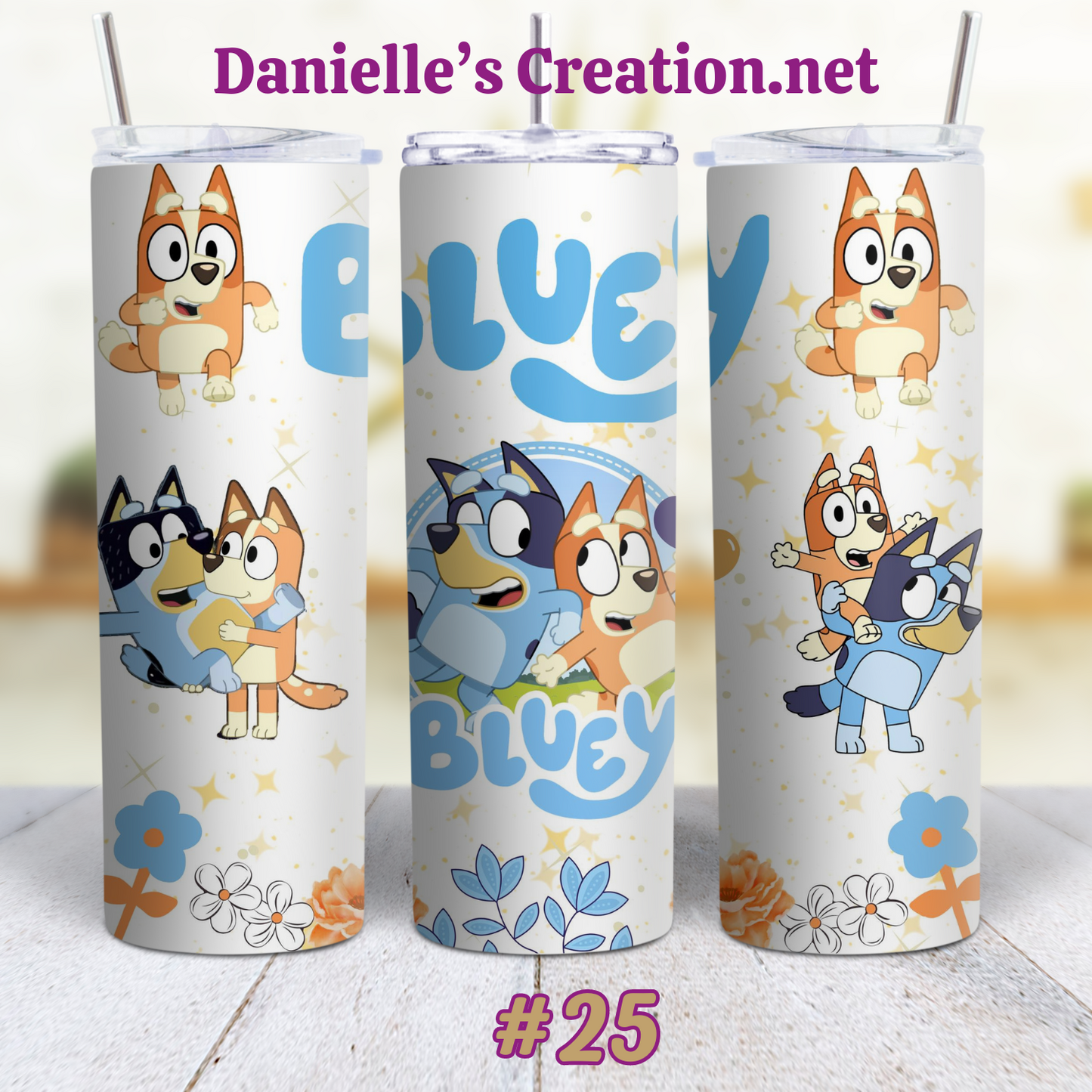 Bluey Cartoon Skinny Sublimation Tumblers 21