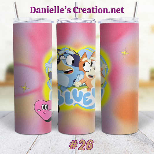 Bluey Cartoon Skinny Sublimation Tumblers 26