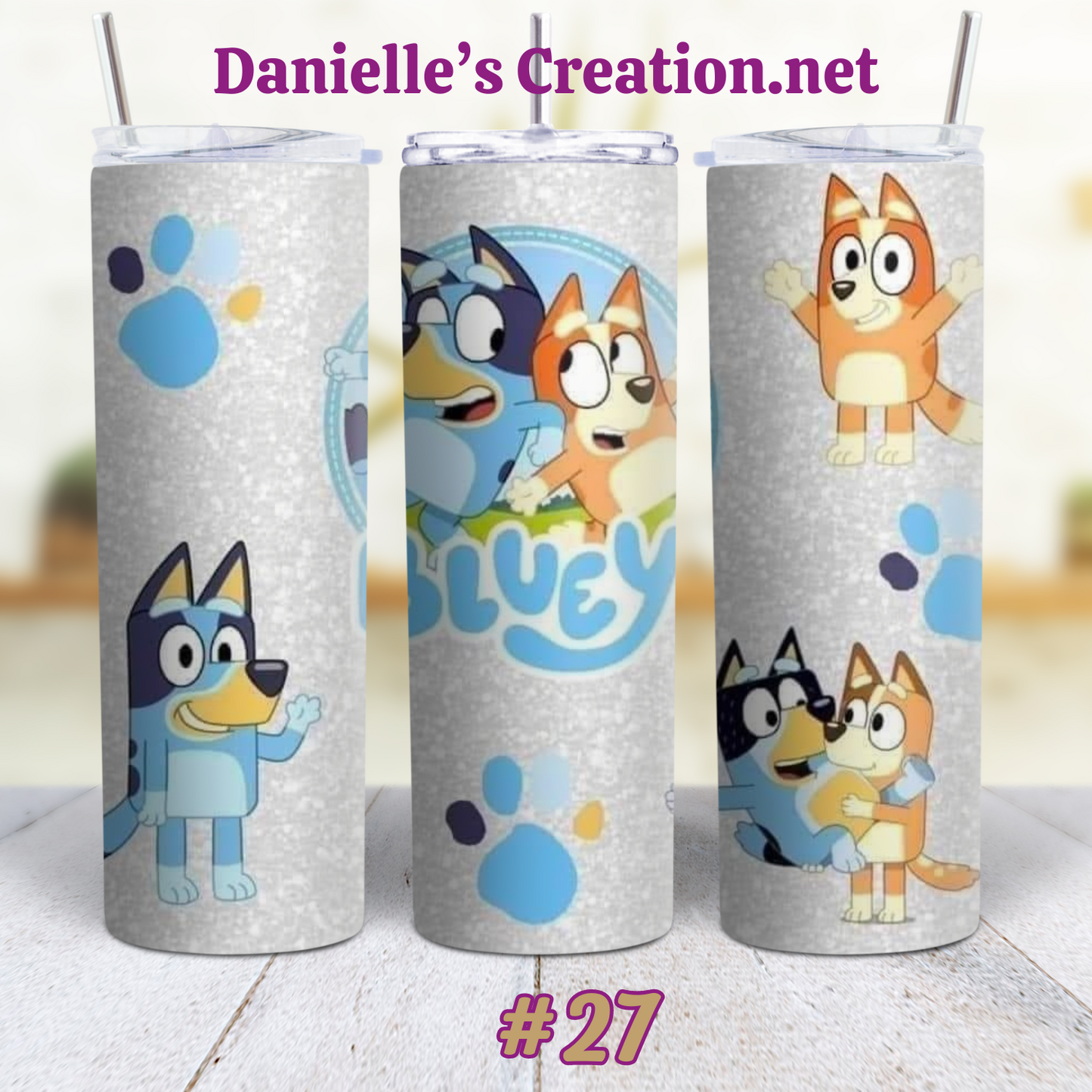 Bluey Cartoon Skinny Sublimation Tumblers 26