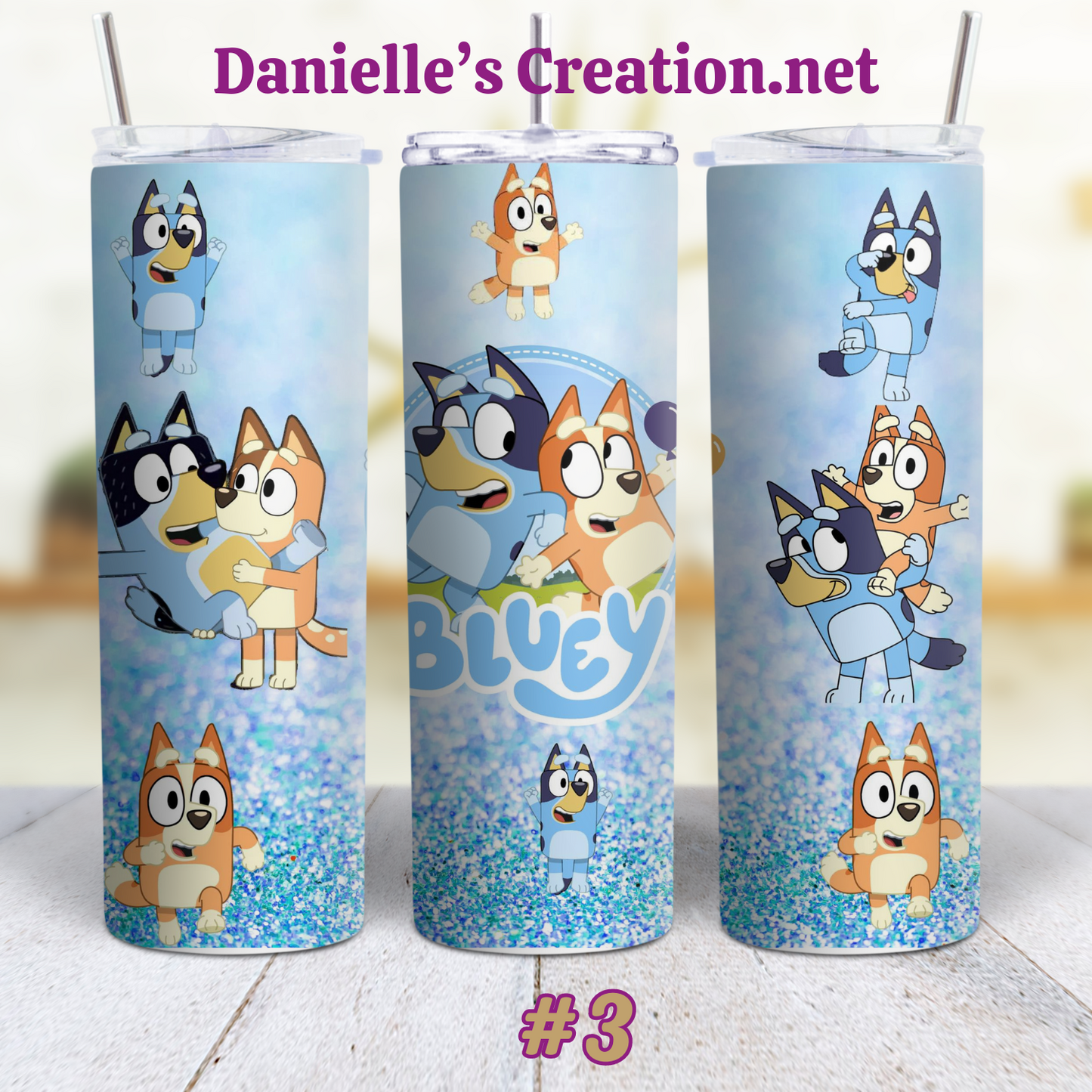 Bluey Cartoon Skinny Sublimation tumblers