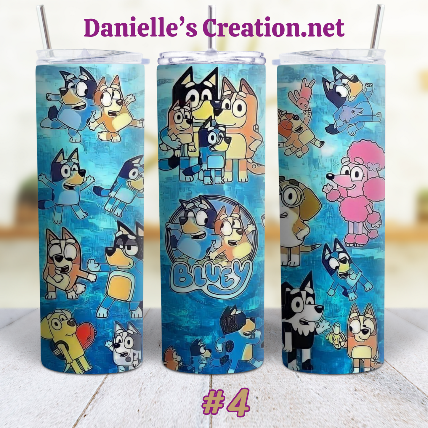 Bluey Cartoon Skinny Sublimation tumblers