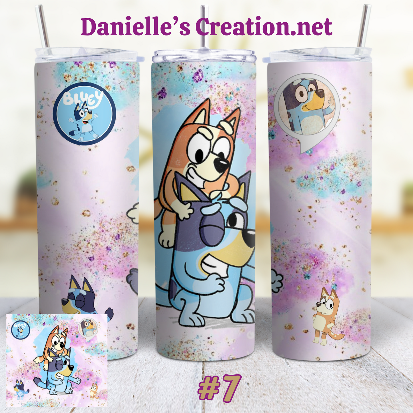 Bluey Cartoon Skinny Sublimation Tumblers 6