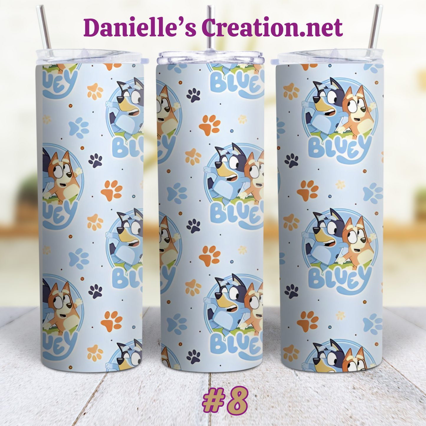 Bluey Cartoon Skinny Sublimation Tumblers 6