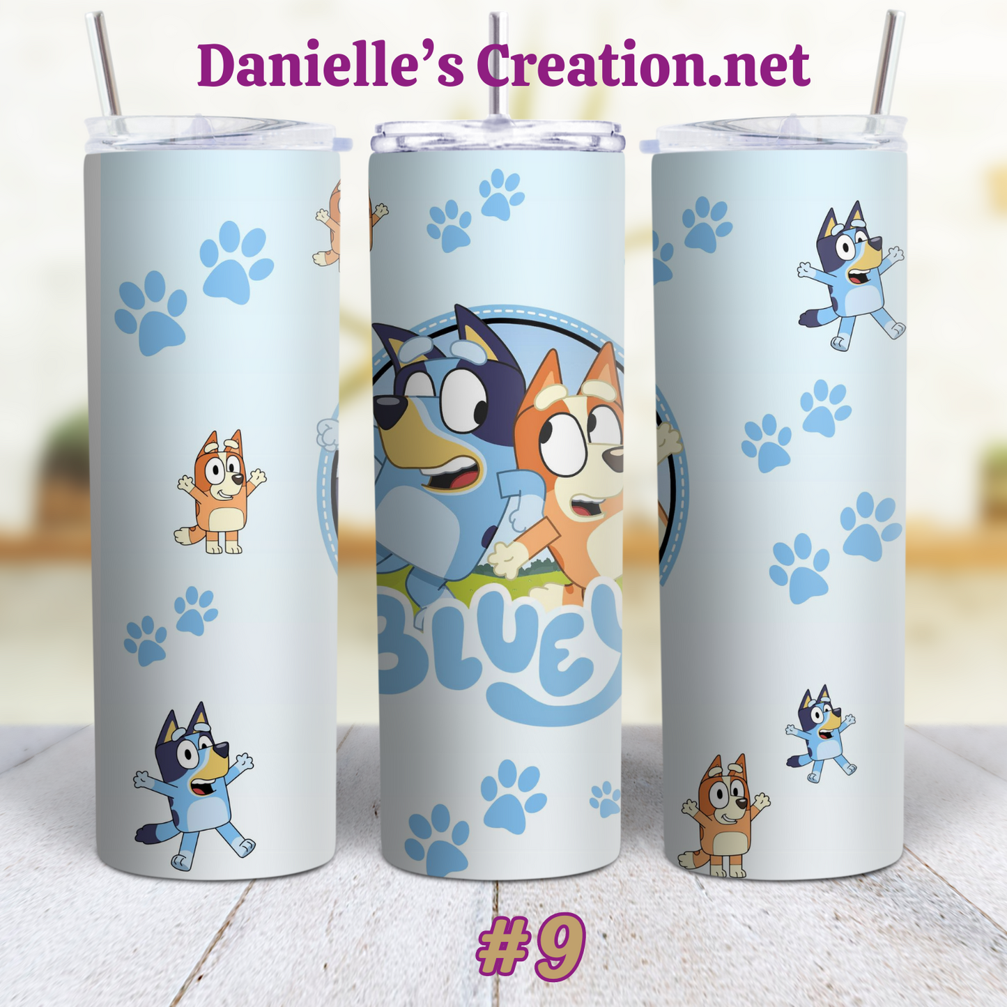 Bluey Cartoon Skinny Sublimation Tumblers 6