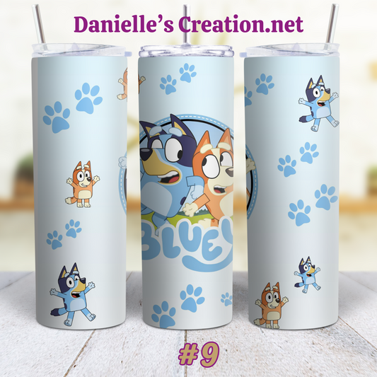 Bluey Cartoon Skinny Sublimation Tumblers 9