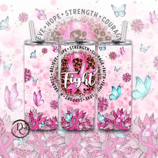 Breast Cancer 20 Oz Tumblers #40 Hope Strength Courage