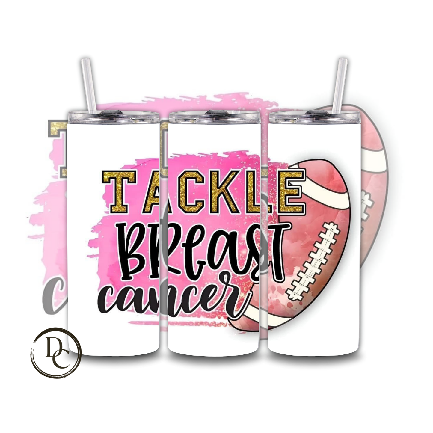 Breast Cancer 20 Oz Tumblers #38 Leopard Pink Ribbon