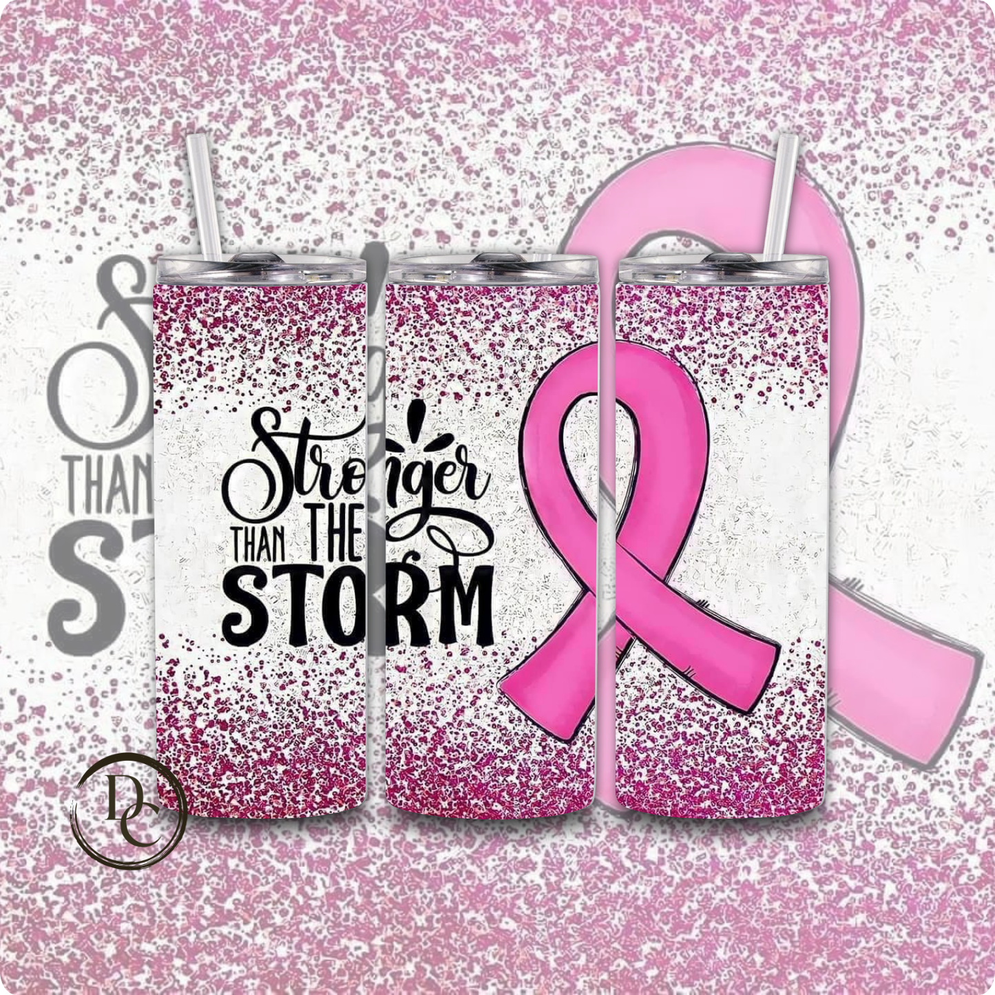 Breast Cancer 20 Oz Tumblers #38 Leopard Pink Ribbon