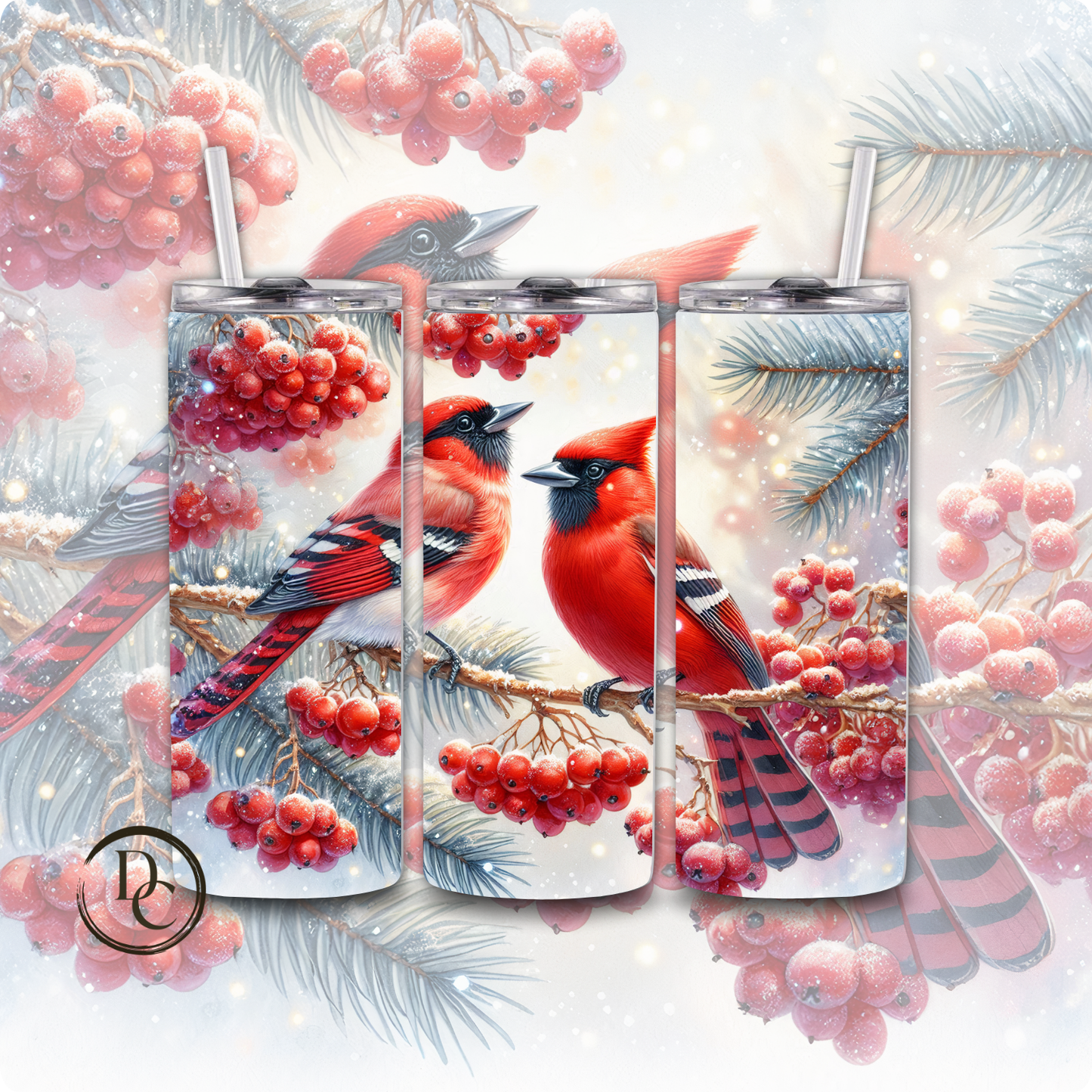 Christmas 20 Oz Tumblers # 7 Cardinals, Owl Dove