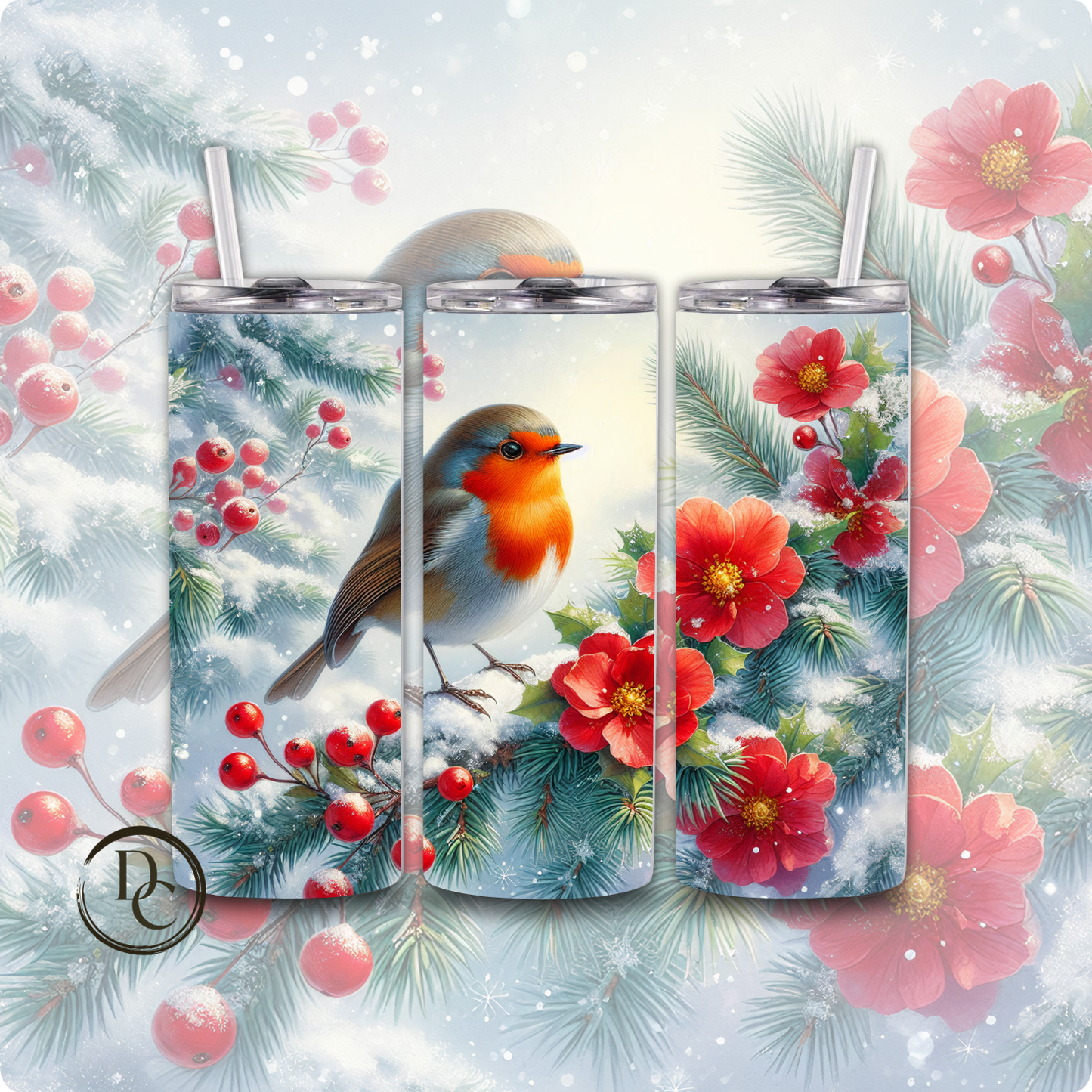 Christmas 20 Oz Tumblers # 7 Cardinals, Owl Dove