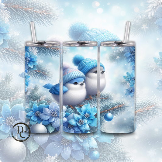 Christmas Bird 20 Oz Tumblers Cardinals, Owl, Dove, Blue Bird #30