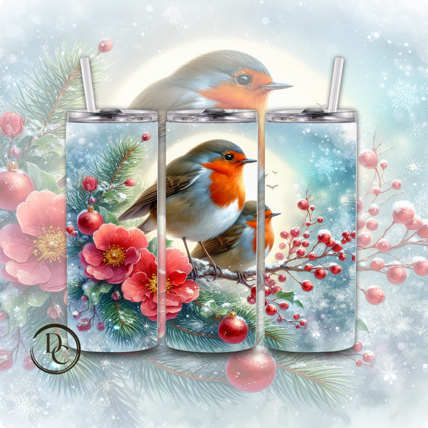 Christmas 20 Oz Tumblers # 7 Cardinals, Owl Dove