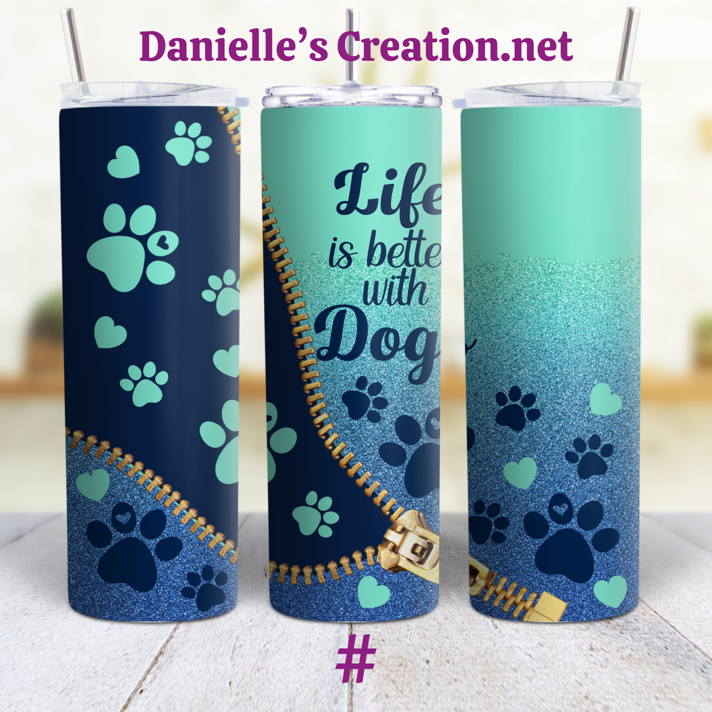 Life Is better With Dog 20 oz Tumblers Dog MOM