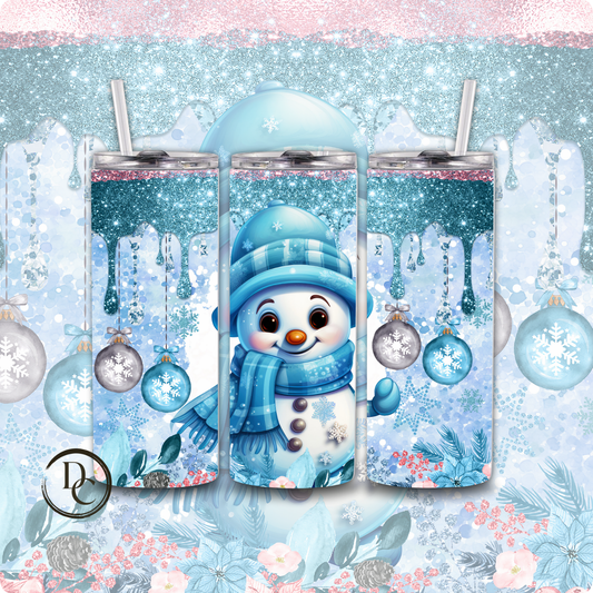 Blue Snowman Christmas 20 Oz Tumblers # 17